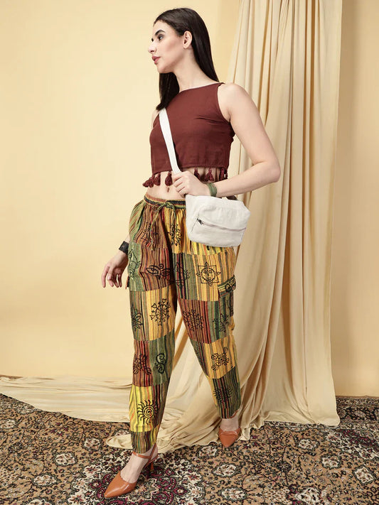 Golden Horizon Yellow Boho Unisex Joggers