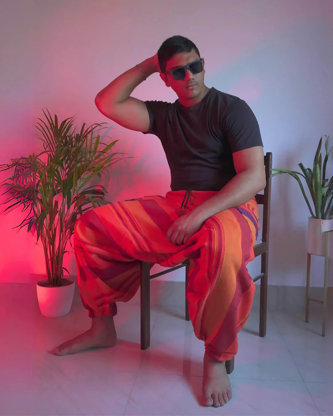 sunset-drift-orange-khesh-harem-pants-sitting