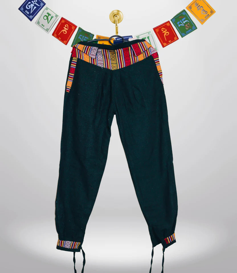 Everest Aura Nepali Boho Unisex Pants Green Free Size