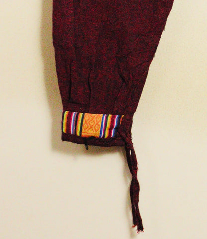 Crimson Peak Nepali Boho Unisex Pants Maroon Free Size