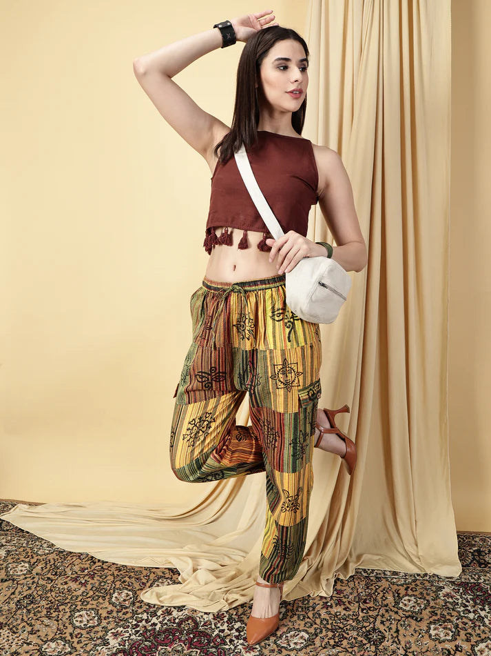 Golden Horizon Yellow Boho Unisex Joggers