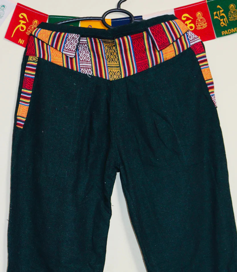 Everest Aura Nepali Boho Unisex Pants Green Free Size
