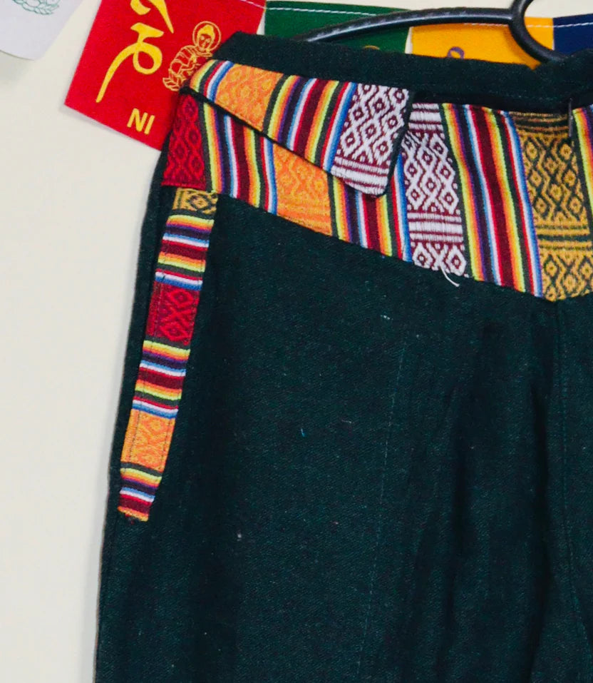 Everest Aura Nepali Boho Unisex Pants Green Free Size