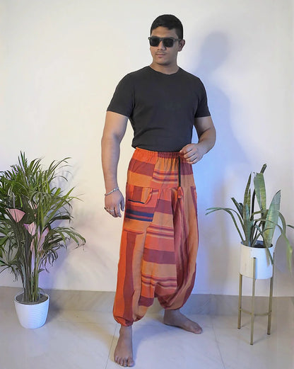 sunset-drift-orange-khesh-harem-pants-side-view