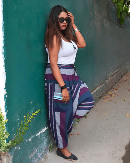urban gypsy khesh harem pants female side pose