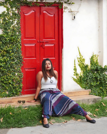 urban gypsy khesh harem pants female sitting