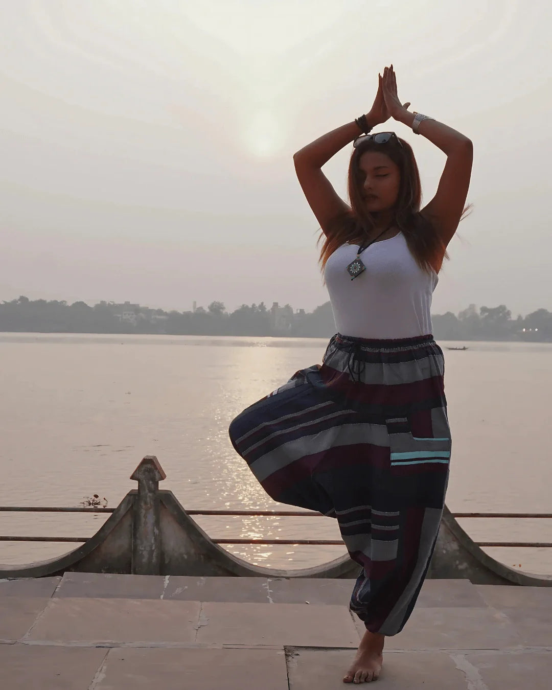 urban gypsy khesh harem pants female yoga pose